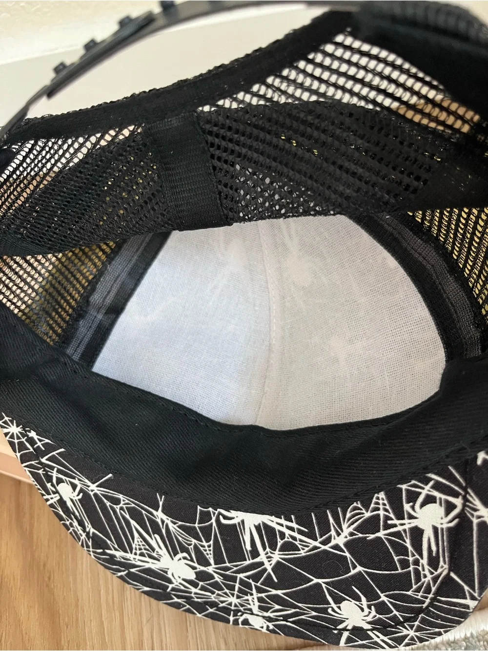 George Hats Toddler sized Black Spider Web Print Cap - GLOW IN THR DARK!